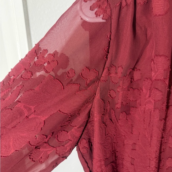 Katherine Barclay Elegant Red Overlay Dress - Picture 3 of 6